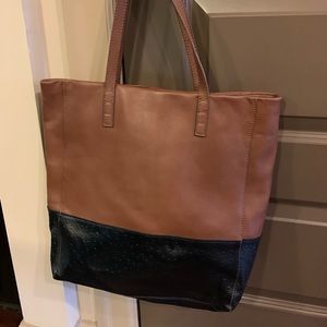 Halogen leather tote bag